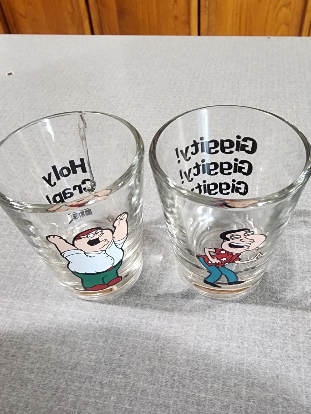 Family Guy Cartoon Shot Glass Set - One Has Heavy Crack